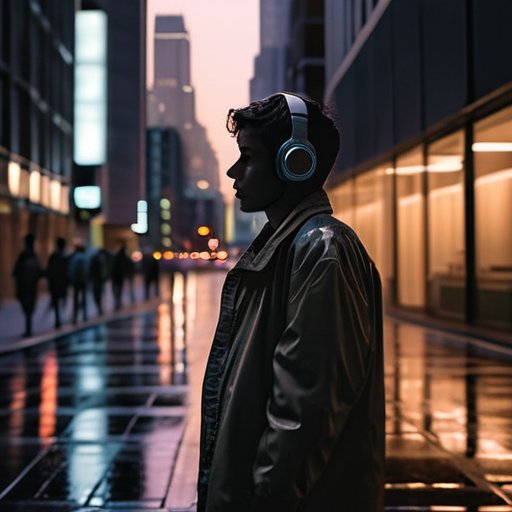 Urban solitude navigation, lone city wanderer